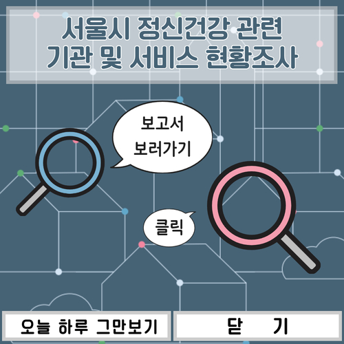 2025 서울시 정신건강 관련 기관 및 서비스 현황조사